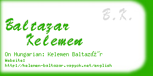 baltazar kelemen business card